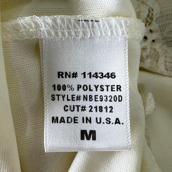 90s Y2k Cream Lace Slip Dress Romantic Coquette Dolly Cottage Mori Kei Morute M - Picture 6 of 8